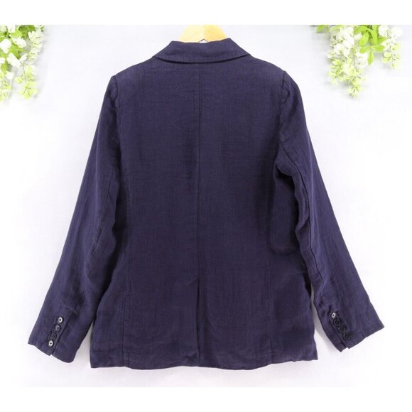 Sundance Women's Iris Solid Linen Single Button Blazer Dark Night Sz S - Picture 2 of 10